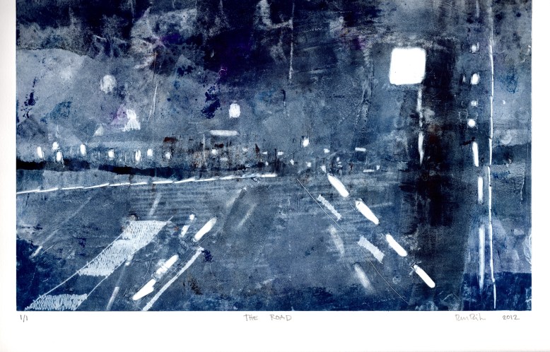 The Road Monotype 11"x16" on BFK 2012